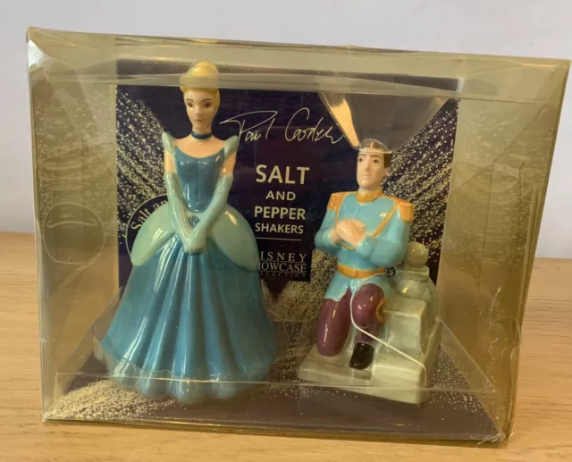 Cardew Salt & Pepper Shakers Disney CINDERELLA & Prince. NEW Boxed