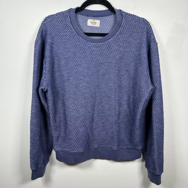 Marine Layer Periwinkle Blue Long Sleeve Knit Sweater Blue Size Large