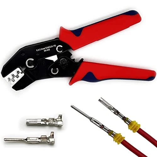 Twippo Crimping Tool with Ratchet Ratcheting Wire Crimper Tool for Open Barre...