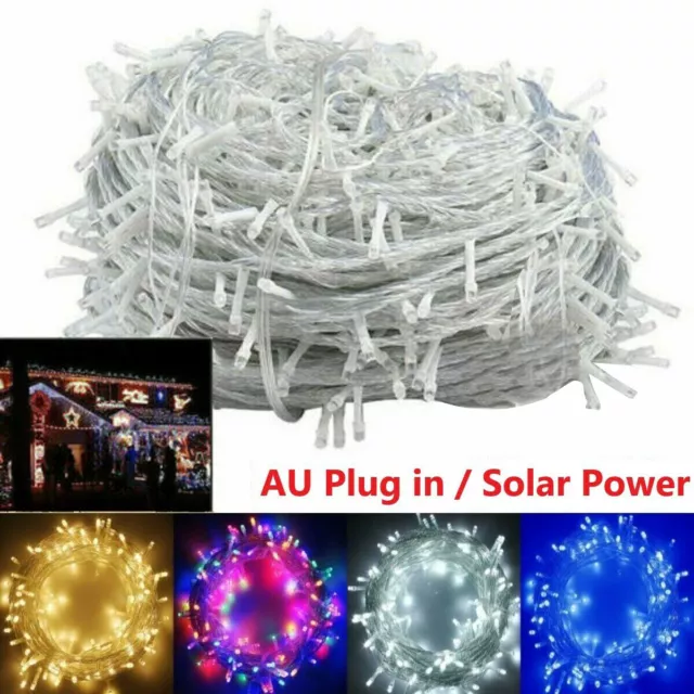 Outdoor Fairy String Lights 100-1000 LED Xmas Wedding Party Home Solar / PLUG IN