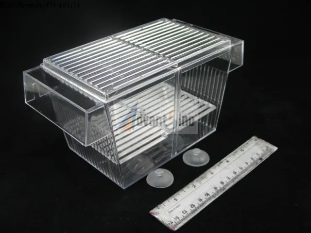 6" 2-in-1 Single Acrylic Fish Spawn Hatchery/Breeder Box with lid(SHIP FROM USA)