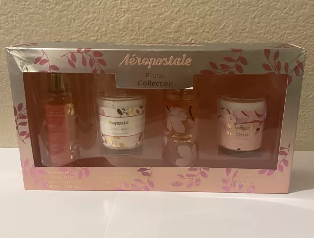 Aeropostale 4 Items  Floral Gift Set Golden Hour