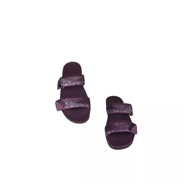 FitFlop Lulu Purple Glitter Slide Sandals Womens Size 11