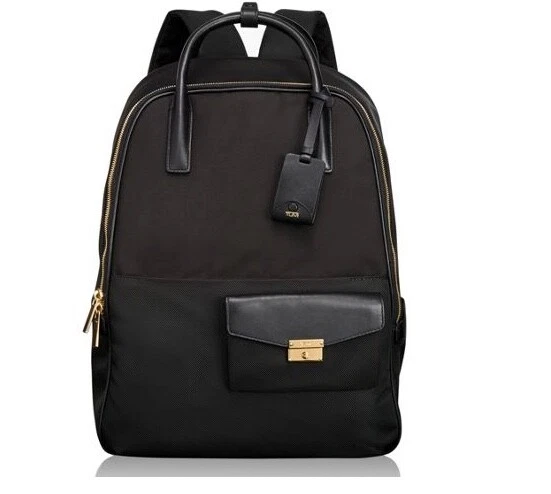TUMI LARKIN Convertible Backpack Black w/ Leather Trim-Excellent Used Condition