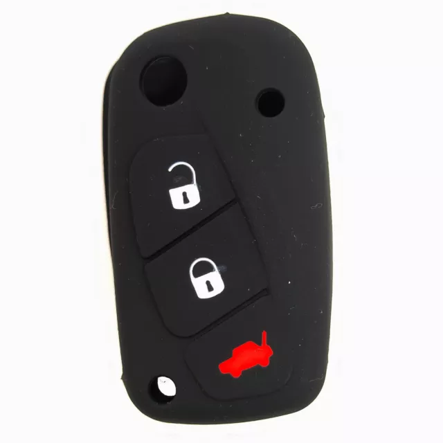 Custodia silicone NERO guscio protettivo telecomando auto Fiat Grande Punto GP1