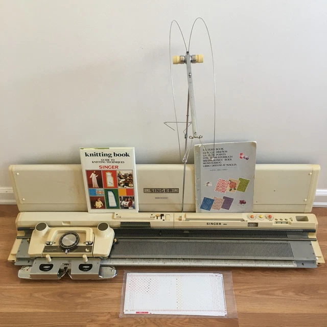 SINGER MEMO-MATIC 360K Knitting Machine Standard Gauge 4.5mm with 328 ...