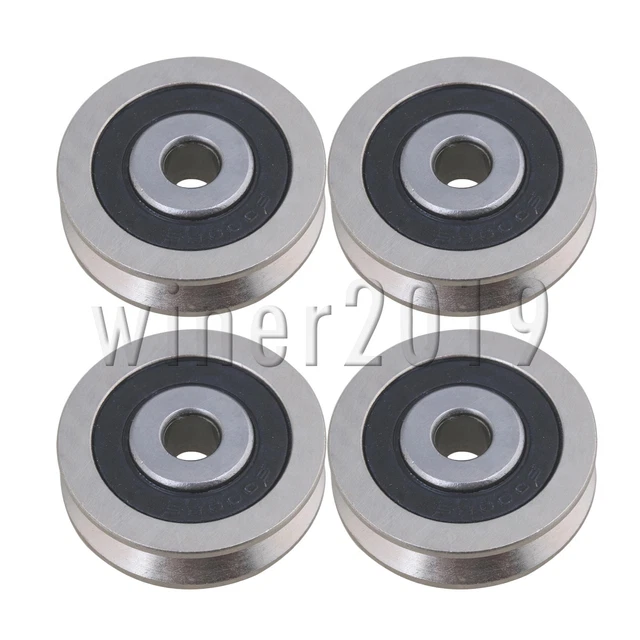 V Shaped Bearing Pulley Wheel Slidings Steel Door Roller Pulley Wheel Pack of 4