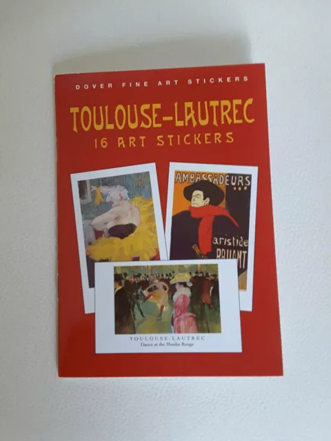 New Toulouse-Lautrec 16 Art Stickers Booklet