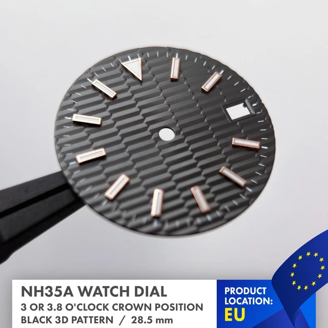 Cadran De Montre Galbé Gris Avec Date - Diamètre 30mm, Compatible P.75
