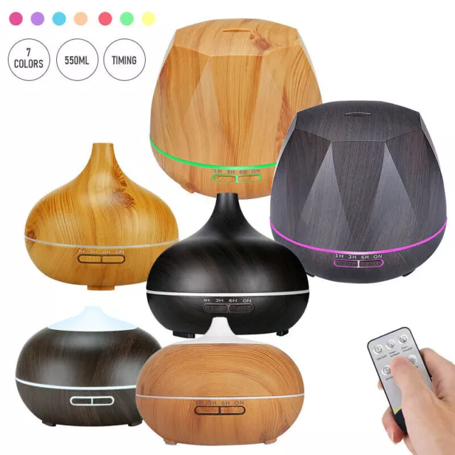 550ml Ultraschall Luftbefeuchter 7 LED Licht Aroma Diffuser Diffusor Humidifier