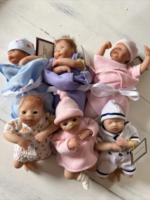 Lot of 6 Ashton-Drake Galleries Heavenly Handfuls Mini Baby Doll Collection
