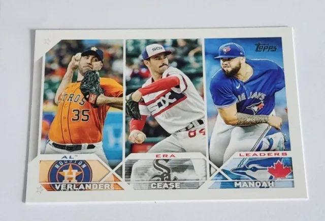 2023 Topps Series 1 AL ERA Leaders Verlander Cease Manoah Insert #311