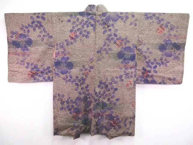 6639 Silk Vintage Japanese Kimono Haori Jacket Flower