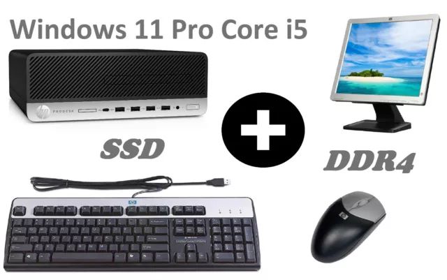 Pack pc HP Prodesk Ecran (Neuf) Intel Core i5 SSD DDR4 + clavier + souris