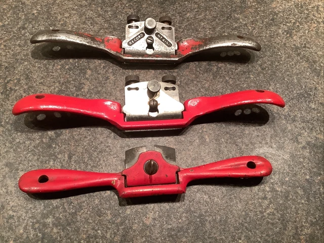 3 Vintage Record Metal Spokeshaves.