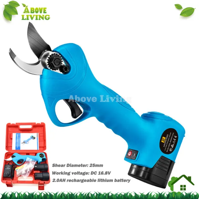 25mm 16.8V Cordless Rechargeable Electric Pruning Shears Secateur Branch Cutter