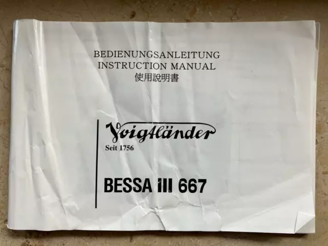 Original Bediennungsanleitung VOIGTLÄNDER BESSA III 667