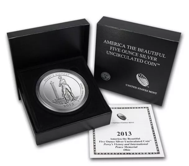 2013-P Burnished Perry's Victory Memorial 5 oz Silver Quarter 25c ATB NQ6