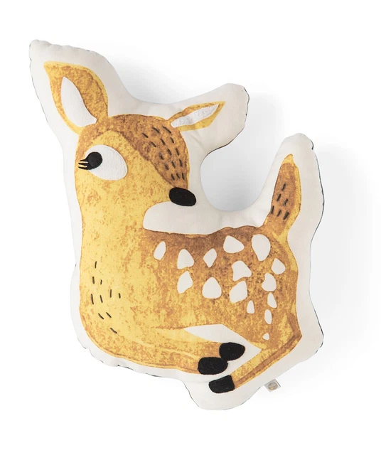 Nuevo SELLO BEBÉ Cervatillo Almohada Guardería Bosque Criaturas Tema Nariz Suave Ojos