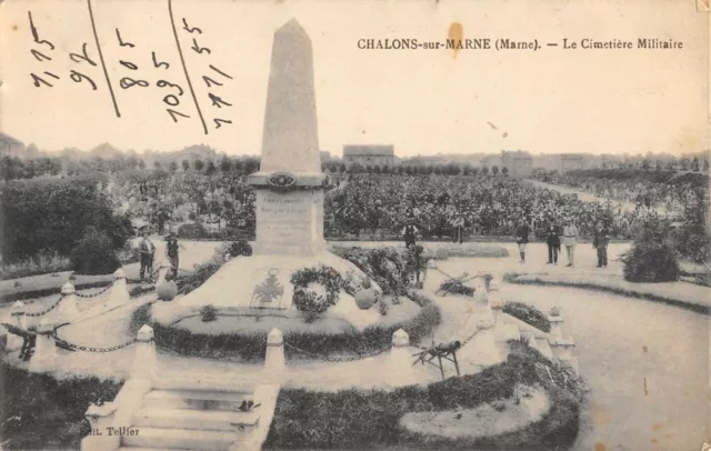 Cpa 51 Chalons Sur Marne Le Cimetiere Militaire