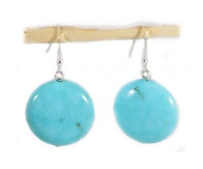 Turquoise Earring Ancient American Indian Gem of Immortals Antique 94ct Beads 2