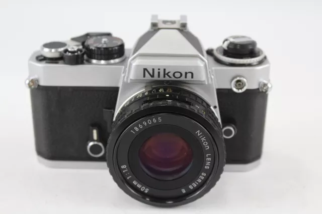 Nikon FE, SLR FILM CAMERA Body Only w/ Nikon Series E 50mm F/1.8 Lens WORKING
