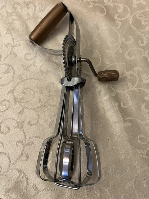 Vintage Ekco Best Stainless Steel Egg Beater Hand Crank Hand Mixer