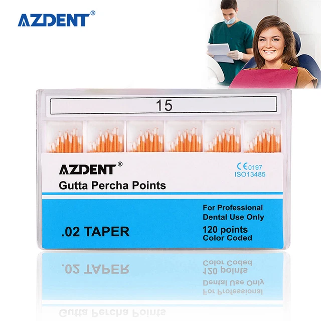 120pcs Dental Eododontic Absorbent Gutta Percha Points #15 Taper Size 0.02 15#