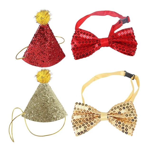 pet hat bow tie Haustiergeburtstagshut -krawatte Weihnachtskostüm Für Haustiere