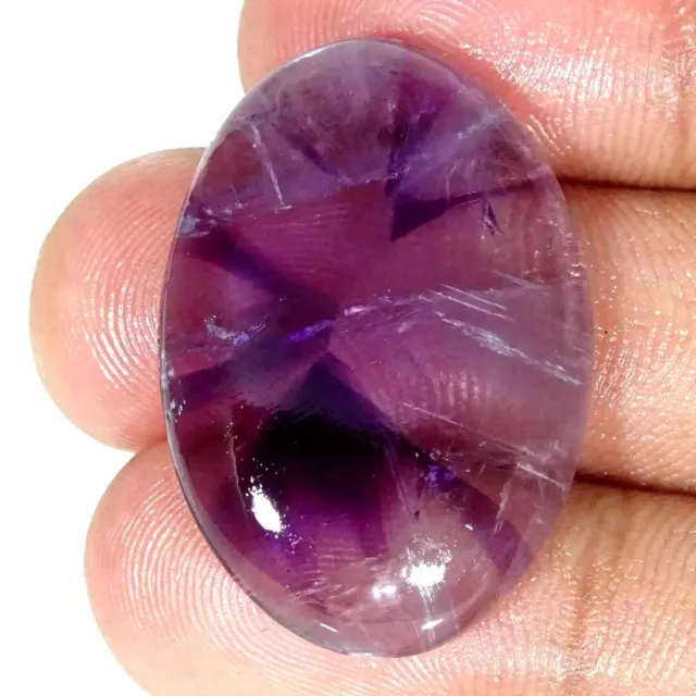 37.70Cts Natürlich Brasilien Amethyst Oval Cabochonschliff Lose Edelstein