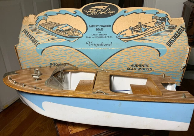 Rare Boat Fleet Line 325 Vagabond battery operated toy model boat Precision made Rare Boat Fleet Line 325 Vagabond battery operated toy model boat Precision made