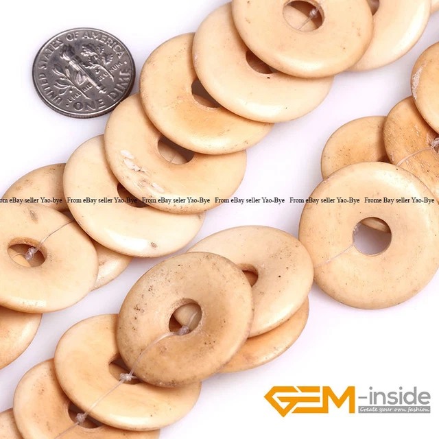 Natural Buffalo Bone Donut Large Craft Loose Beads For Jewelry Making In Bulk