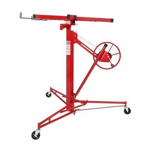11 FT Drywall Rolling Lifter Panel Hoist Jack Lifter with 4" Lockable Wheels
