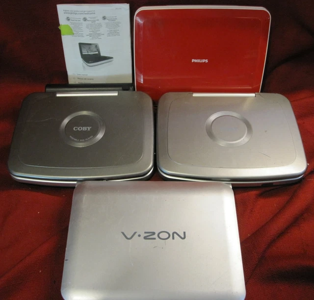 LOT 4 PORTABLE DVD Players COBY/PHILIPS Parts/Repair Disc Read Errors