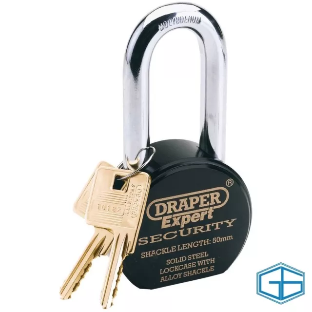 Draper Expert 63 X 50Mm Heavy Duty Stainless Steel Padlock 2 Keys, Stock: 64207