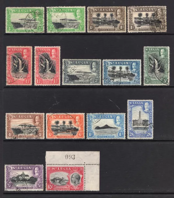 M21278 St Lucia 1936 SG113/24 - 1936 Definitives. Complete all perfs.