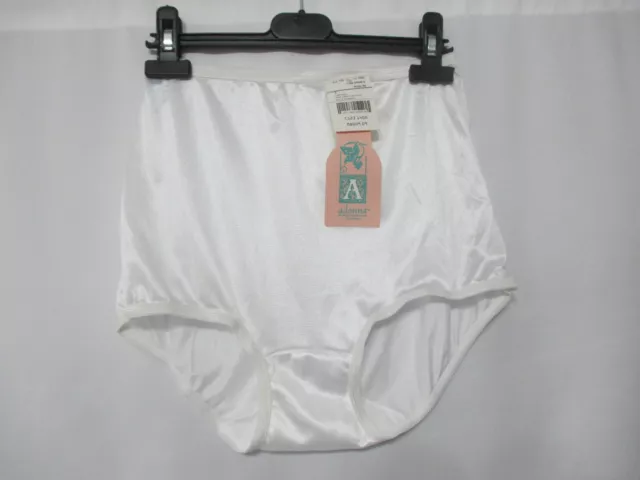 Vintage Adonna Jc Penney White Nylon Panties High Waist Brief Usa Size 7 Tags
