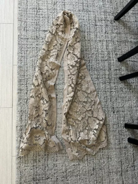 Twin Set Simona Barbieri Lace Scarf Shawl Beige