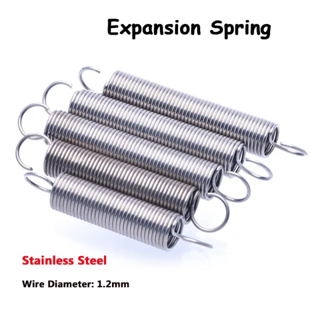 Expansion Spring 1.2mm Wire Ø Hook End Tension Extension Springs Stainless Steel