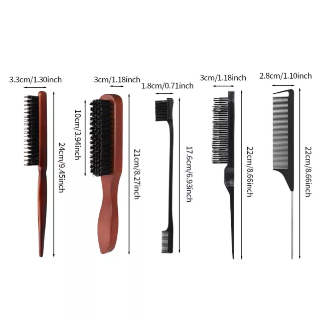 5pcs For Styling Convenient Boar Bristle Professional Hair Brush Set Ergonomic