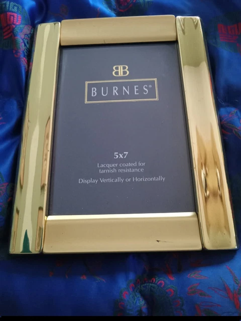 vintage solid brass lacquer coated gold  picture frame 5x7  photo NEW Old Stock