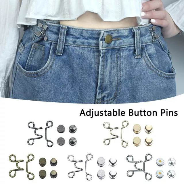 PANT WAIST TIGHTENER Adjustable Button Pins Button Clip Pant Waist