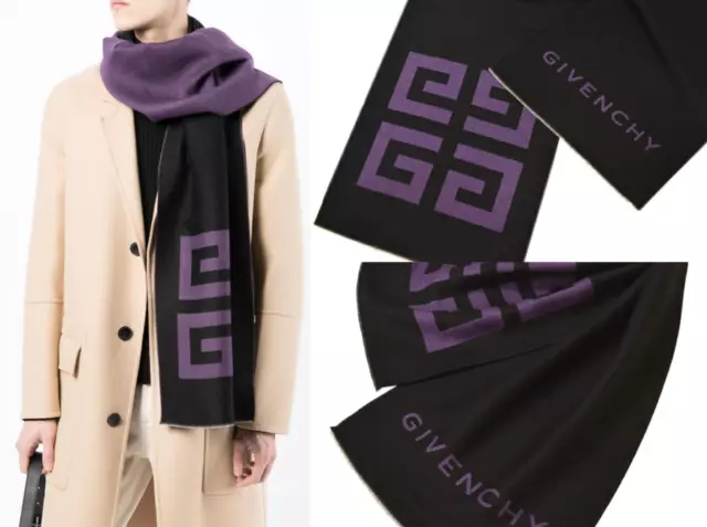 Givenchy Unisex Wool Silk 4G Logo Scarf Mufflers Stole Cloth 35 CM X 180 CM