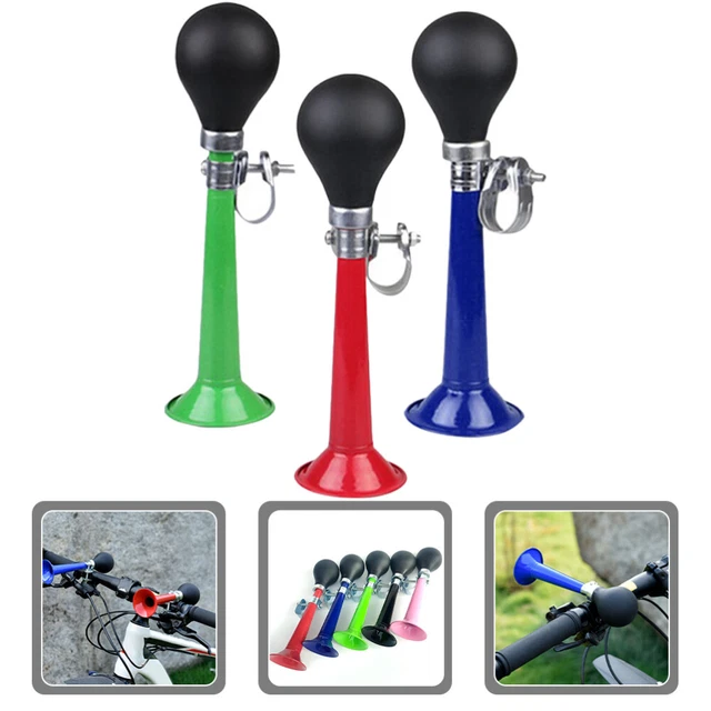 Corne à Air Pour Vélo - Klaxon Puissant Rouge Et Argent - En Métal Et Caoutchouc - Pour Guidon Standard