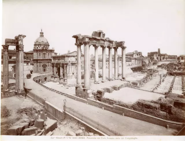 Alinari. Italie, Roma, Foro Romano  Vintage albumen print  Tirage albuminé