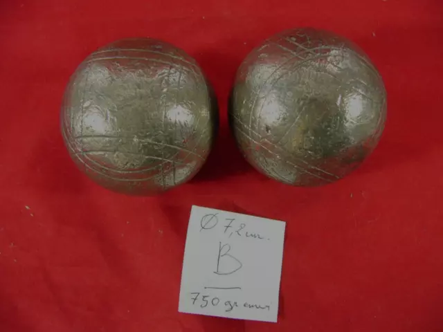 Jeux de 2 boule laiton ou bronze de pétanque  vintage lot B