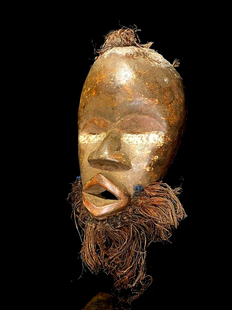 Maschera Maschera facciale tribale africana Legno intagliato a mano Appeso...