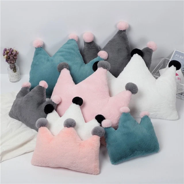 Plush Crown Neck Pillow Crown Crown Car Waist Pillow  Car Interior Ornaments