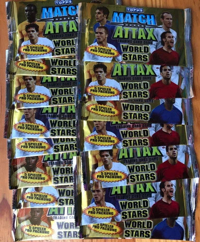 Lot 15 pochettes cartes de foot Match Attax World Stars boosters