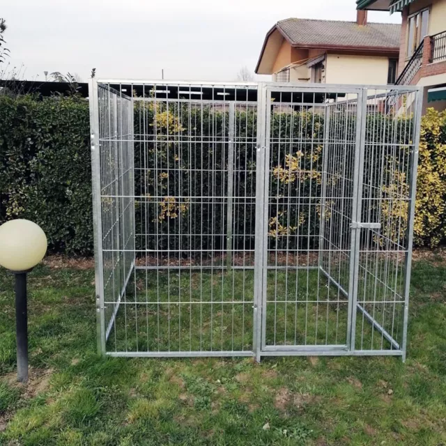 Box per Cani in Rete Perimetrale Zincato Elettrolitico 200x200xh180 Cm